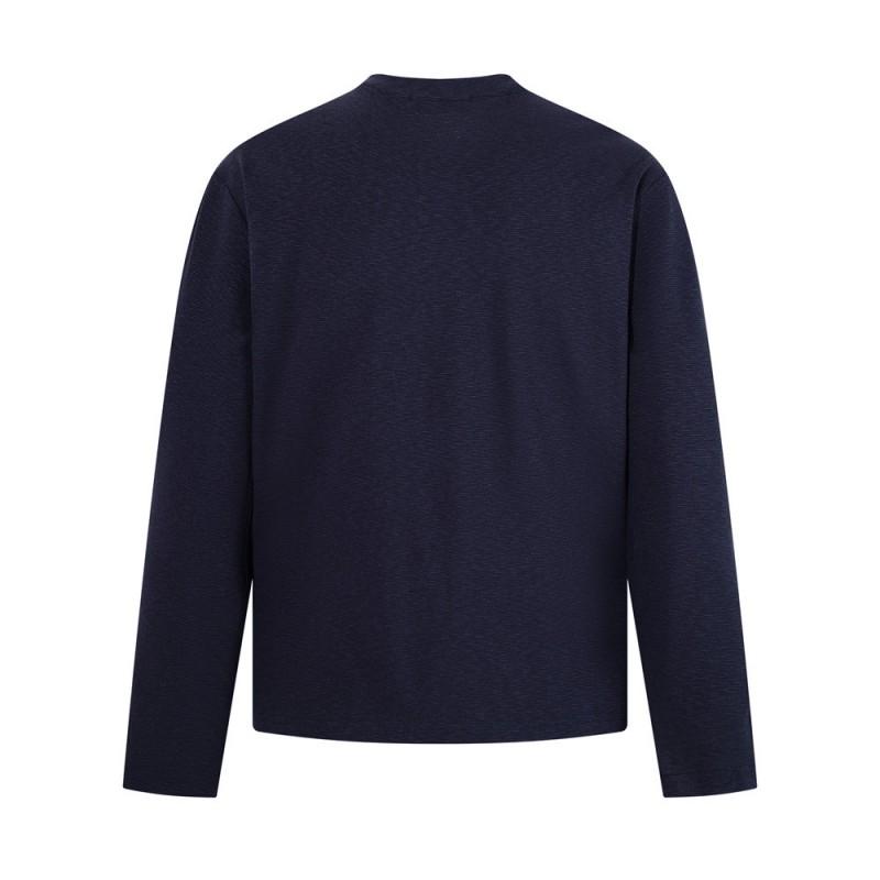 Mens Solid Color Long Sleeve T-Shirt Slim Fit Casual Streetwear Basic Top