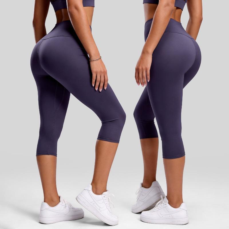 Women S High Waist Stretchy Butt Lift Yoga Capri Pants For Fitness Running Summer