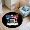 National Flag & Eagle pattern round rug,Carpet Rug for Living Room Bedroom Playroom ,Non-slip Floor Mat,Holiday Gifts and Birthday Gifts.