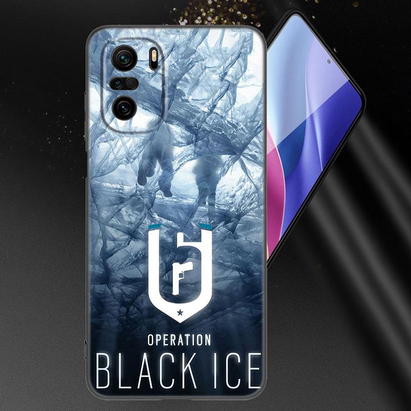 Радуга шесть:Чехол для телефона с логотипом Siege для Xiaomi Mi POCO X3 NFC GT M4 M3 12 11T 10T Pro A3 11 Lite NE 5G 12X 11i F3, мягкий черный чехол