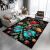 Floral Folk Art with Vibrant Colors Patterned carpet a non slip rug suitable for all seasons and any setting, gift