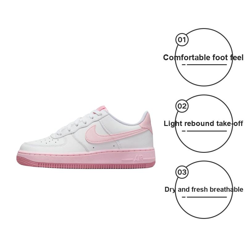 Nike Кроссовки Air Force 1 GS Valentines Day 2024 для детей, белые, розовые, пенопластовые, элементарные, розовые FV5948-100