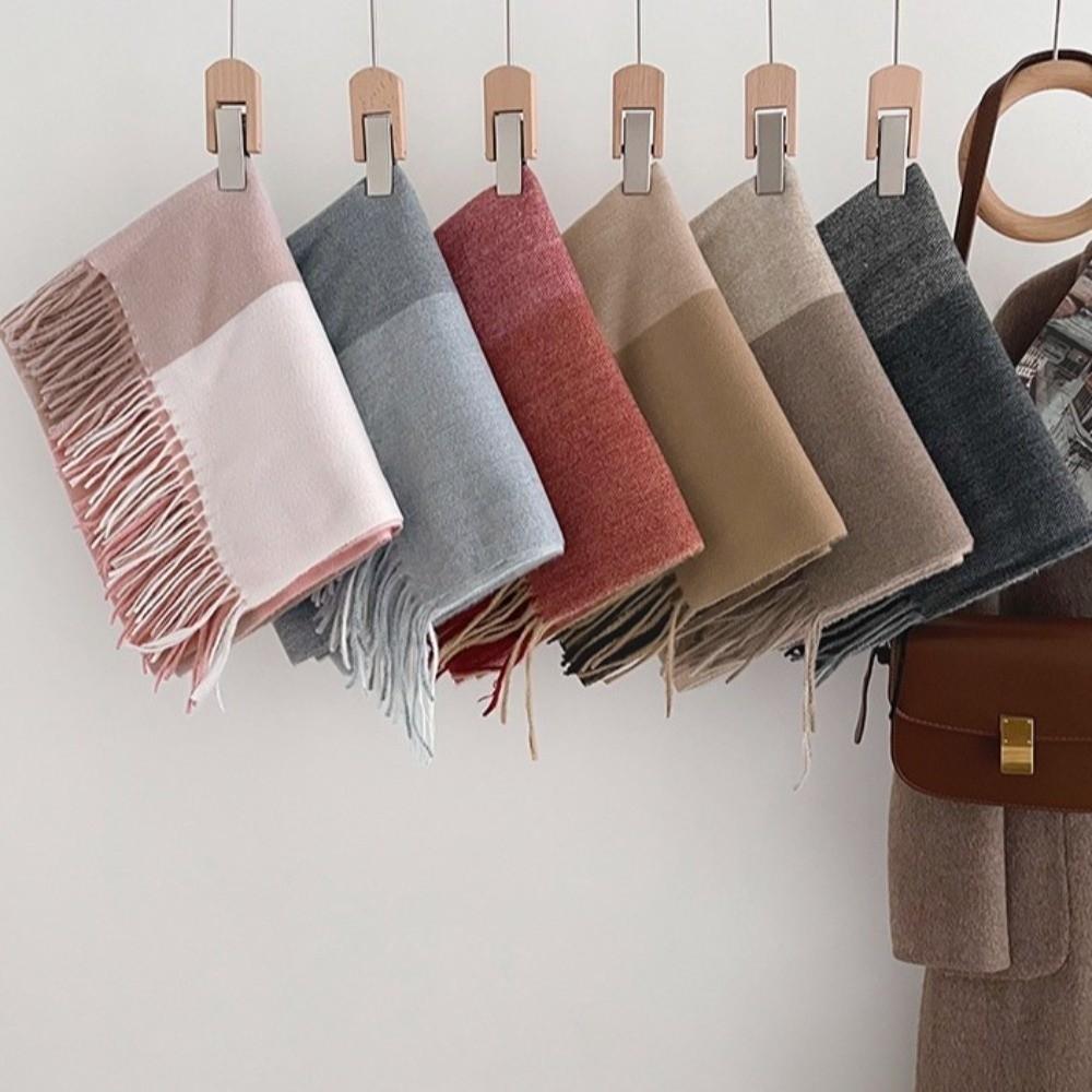 Soft Shawl Wrap Tassel Color Block Scarf Fashion Neck Scarf Travel