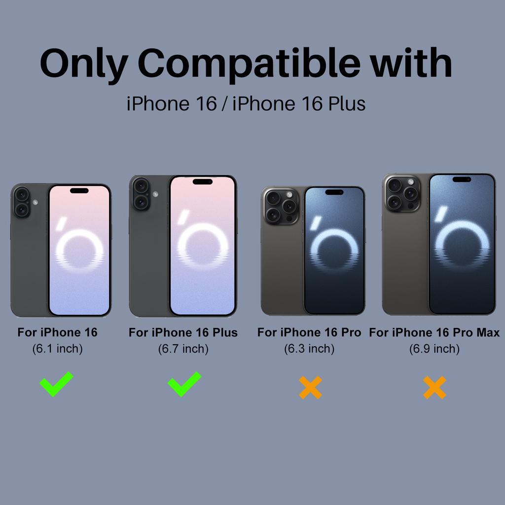 NORTHJO For iPhone 16/16 Plus Black Circles Camera Lens Protector Tempered Glass HD Clear 3D Full Coverage