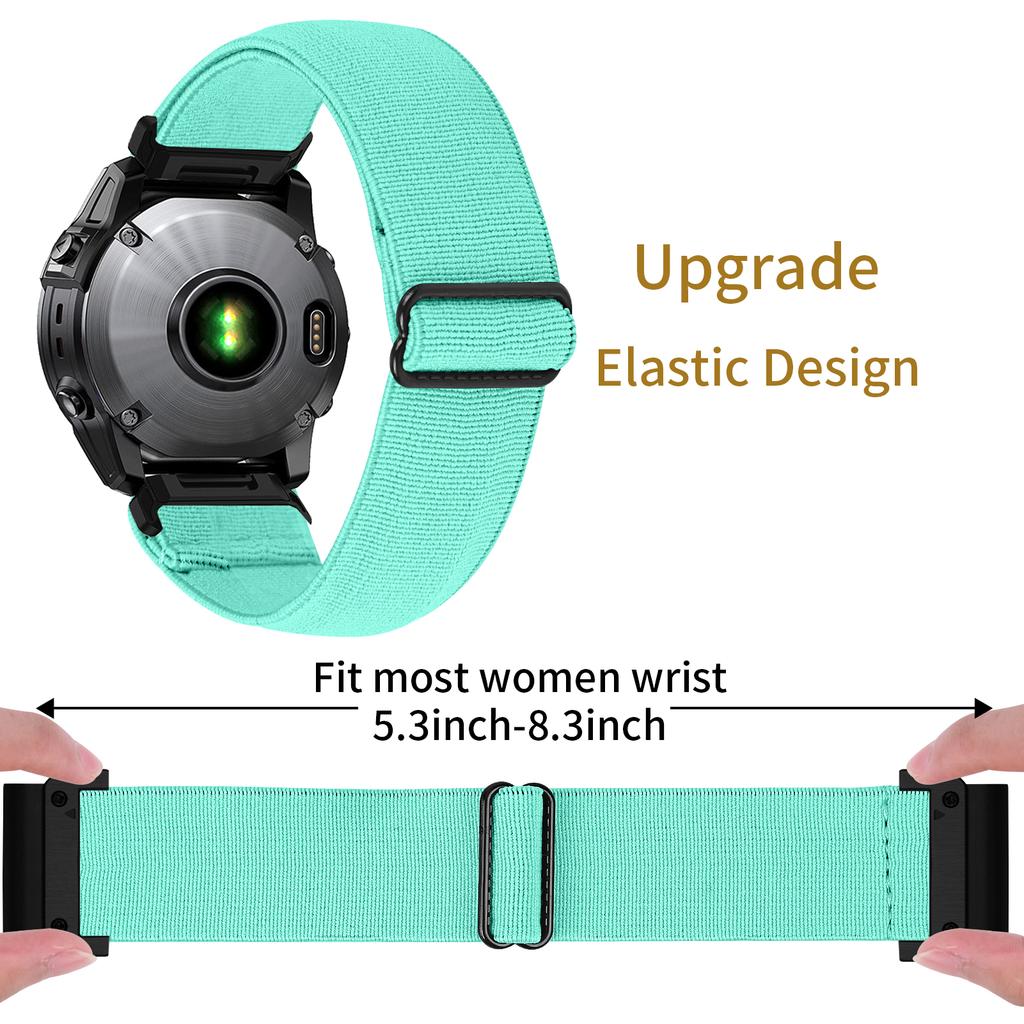 26mm Solid Color Elastic Nylon Strap for Garmin Fenix 8 Pro AMOLED 51mm/8 51mm/Enduro 3/2 Quick Release Watch Band