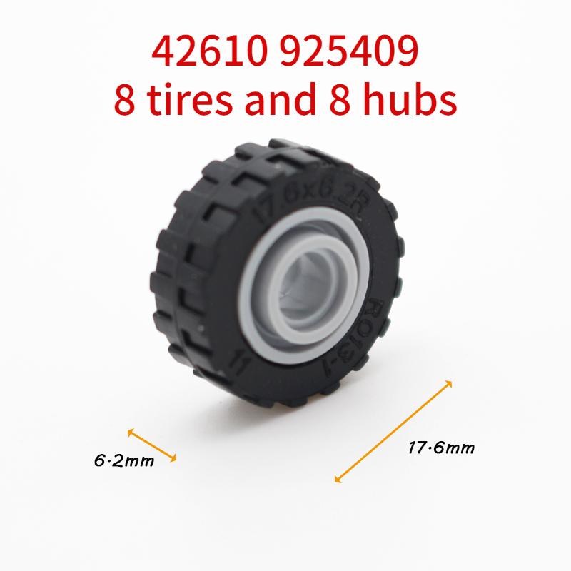 MOC Техническое Колесо с Шиной Ступица DIY Кирпичи Автомобиль Грузовик 44309 70695 15413 Строительные Блоки Совместимые Мотоцикл Гонки Игрушки