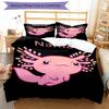 3pcs Custom Name Axolotl Bedding Set Duvet Cover Closure Includes 1 Duvet Cover & 2 Pillowcases, Soft and Comfortable for All Seasons.