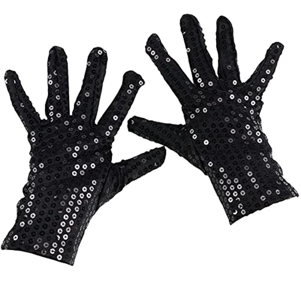 Punk Disco Costume Gothic Club Handwear Dancing Gloves Shining Sequins Gloves Performance Mittens