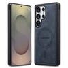 Кожаный чехол для Samsung Galaxy S26 S25 Edge S24 Ultra S23 FE S22 FE A17 A37 A57 A16 A36 A56 Беспроводная зарядка Магнитная крышка