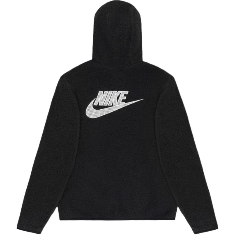 Nike Однотонная флисовая толстовка с капюшоном, с длинным рукавом, мужские топы, черный DD5013-010