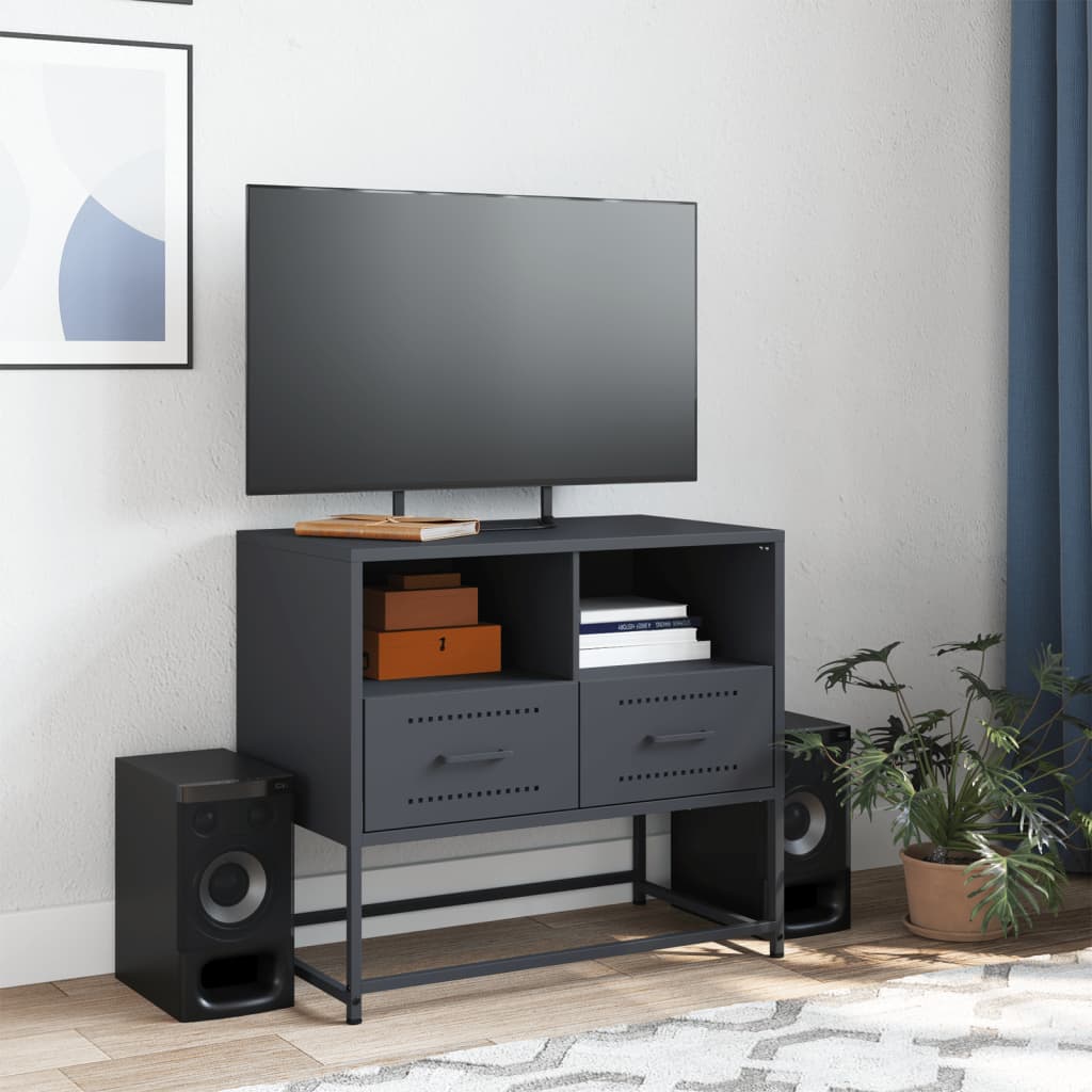 Vidaxl Szafka Pod Telewizor, Antracytowa, 68X39X60,5 Cm, Stalowa