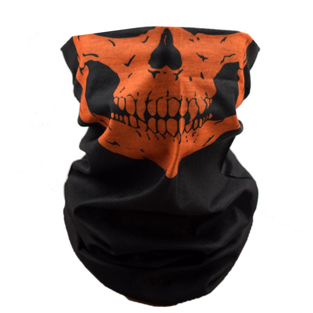 Многофункциональный бафф для шеи для велоспорта, маска для лица с принтом черепа на Хэллоуин, согреватель для шеи для активного отдыха и повседневной носки