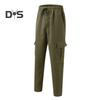 Мужские брюки-карго весна-осень с несколькими карманами, эластичный пояс, прямые спортивные брюки, эластичные брюки, однотонные, свободные, уличный стиль, для бега