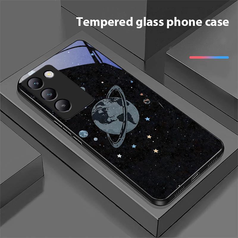 Чехол для телефона Astronaut Planet для Y72 33S 11 03 36 96 Lite 35 16 Iqoo 12 V40 SE 5G 29 40 21 30 X80 Pro Vivo из закаленного стекла