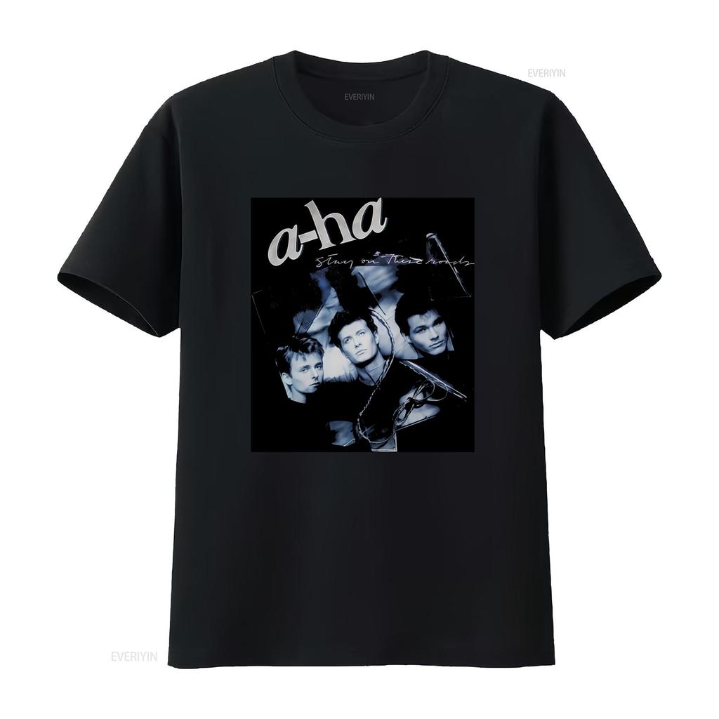 Cotton T Shirt A Ha Music Stay on These Roads Paul Waaktaar Savoy Band vintage Washed Breathable homme Comfortable