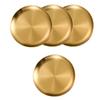 4Pcs Round Golden Plate Rust-Proof Stainless Steels Shallow Tray Plate 20/23/26/30cm Camping Plate BBQ Picnic Dishes Cookware