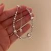 Adjustable Pearl Bracelet Fashion Pearl String Bracelet Exquisite White Beads Bangle  for Women