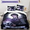 Wednesday 3pcs Bedding Set Duvet Cover Closure Includes 1 Duvet Cover & 2 Pillowcases for All Seasons Bedroom Home Dorm Decor
