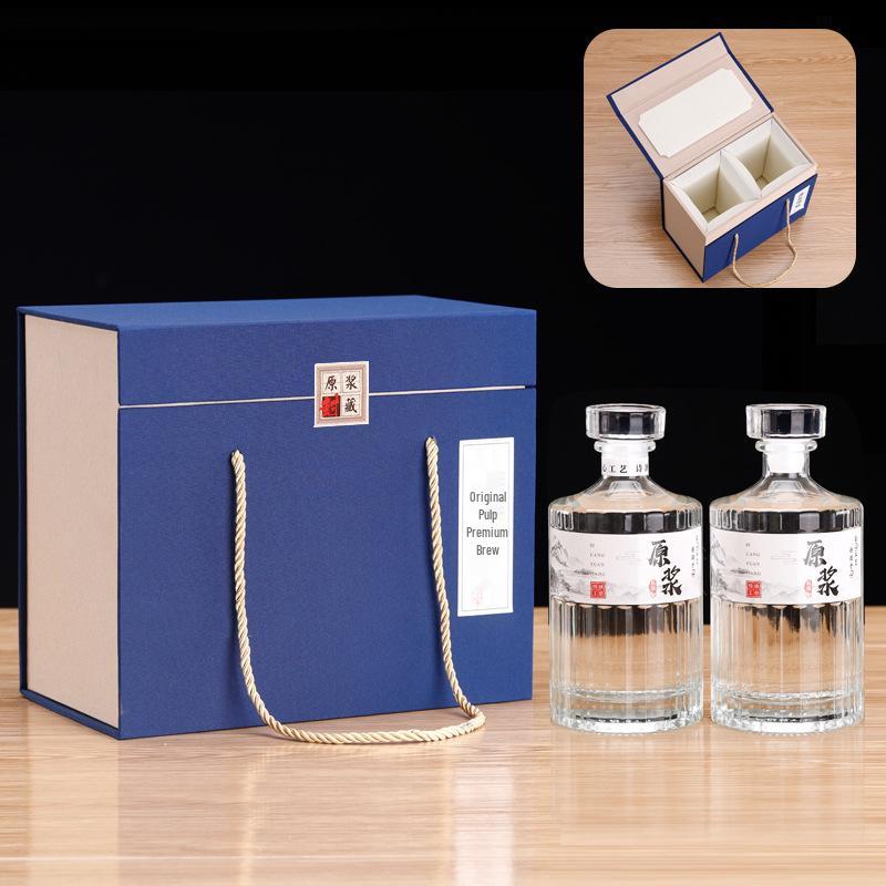500ml Sealed Glass Baijiu Bottle for Celebrations and Tasting - Gift Box Set