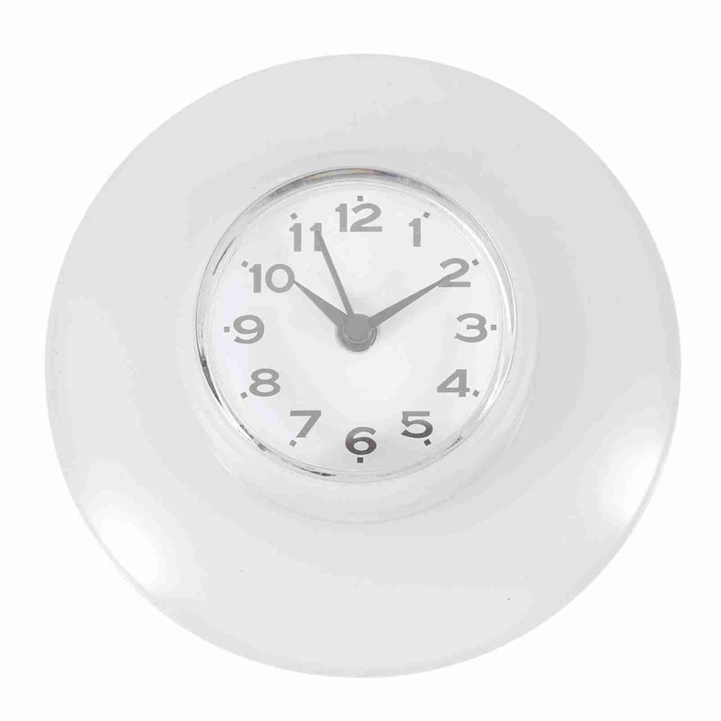 Ванная Кухня Зеркало Присоска Настенные Часы Душ Водонепроницаемые Кварцевые Часы Украшения Белый