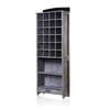 Display Storage Cabinet Grey Wash Distressed Wood