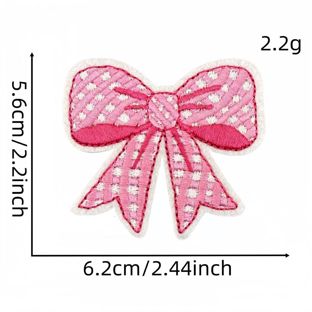 Мультяшная розовая серия вышитая нашивка бантик цветок аппликация аксессуары для одежды с термоклеем