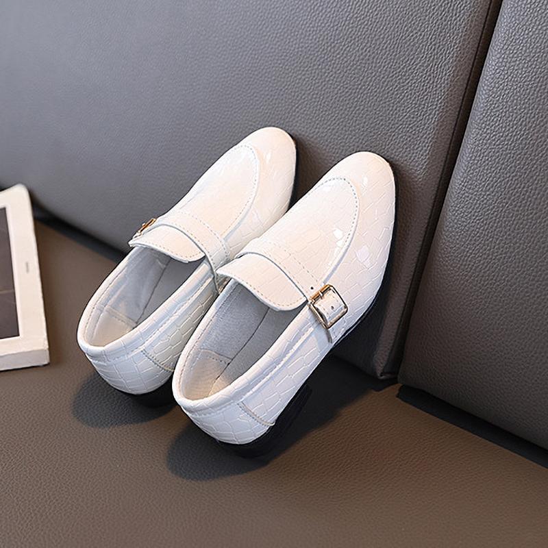 Детская обувь Подиумная мода Мальчики Черные балетки Универсальная Школьная Детская Обувь для Выступлений Низкий каблук