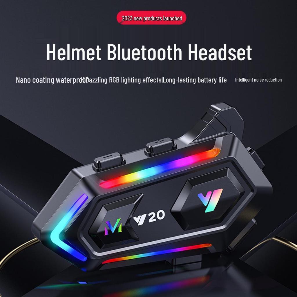 Bluetooth-гарнитура для шлема-интеграла Y20 с RGB-подсветкой и мощными басами