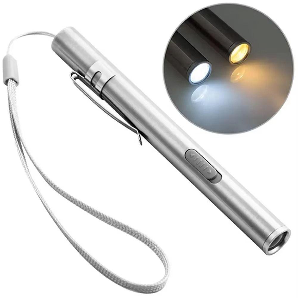 Portable Doctors Pen Light Stainless Steel Nursing Penlight Professional LED Mini Torch Dentist
