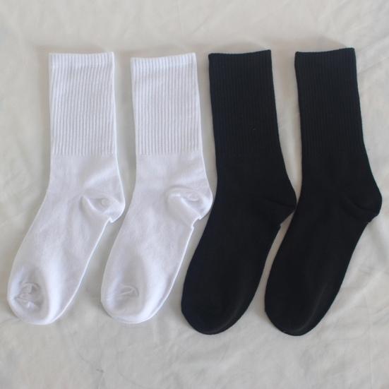 5 Pairs Cotton Crew Socks Stretchy Casual Calf Socks Ribbed