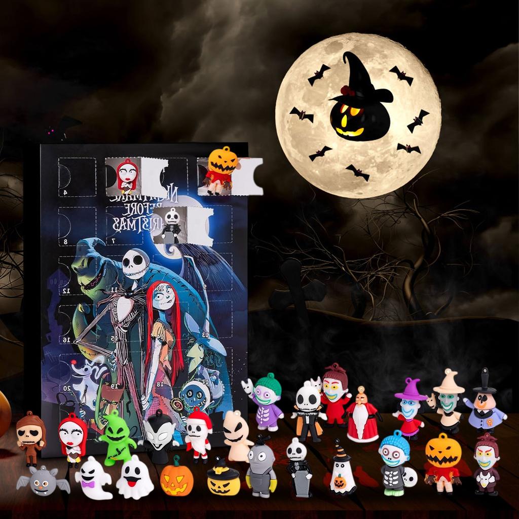 Halloween Doll Advent Calendar Contains 24 Gifts, Halloween Horror Figures Advent Calendar, Halloween Countdown Calendar With Surprise Toys