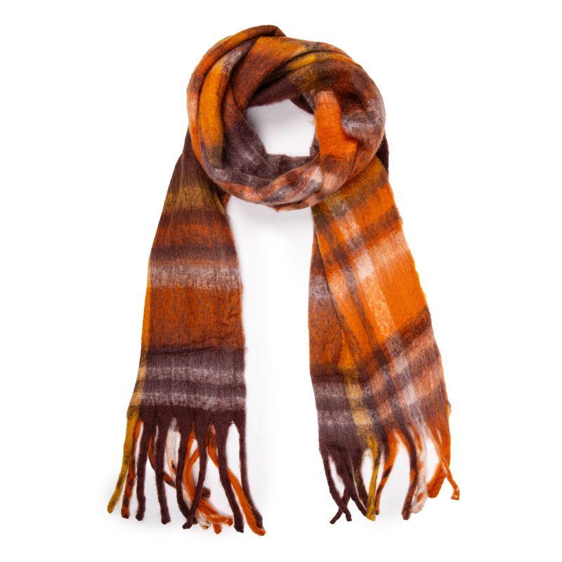 Soft Checked Fringed Scarf with Wool 40x210 Cm Woman GERARD PASQUIER