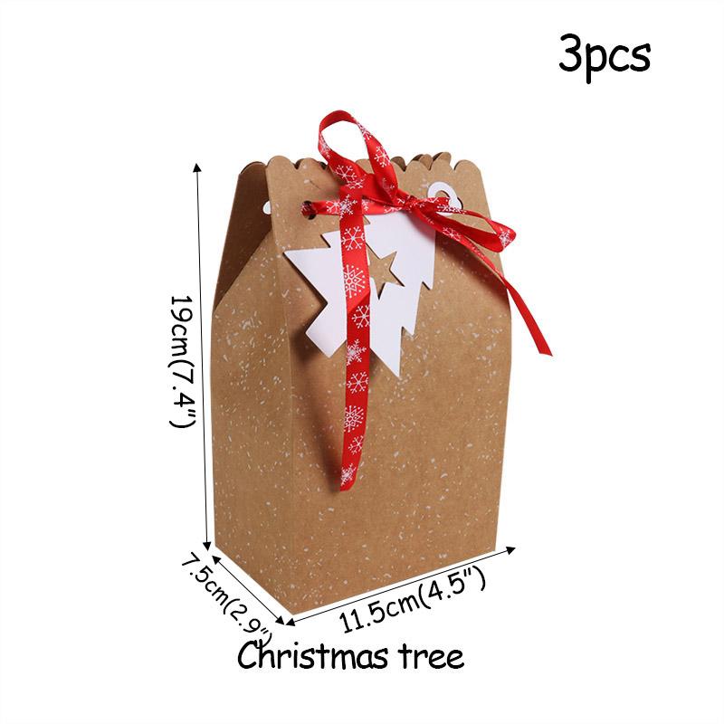 Christmas paper Kids Candy Box Bag Navidad 2025 New year christmas home decoration Natal gift bags Kerst Noel Treats packing box
