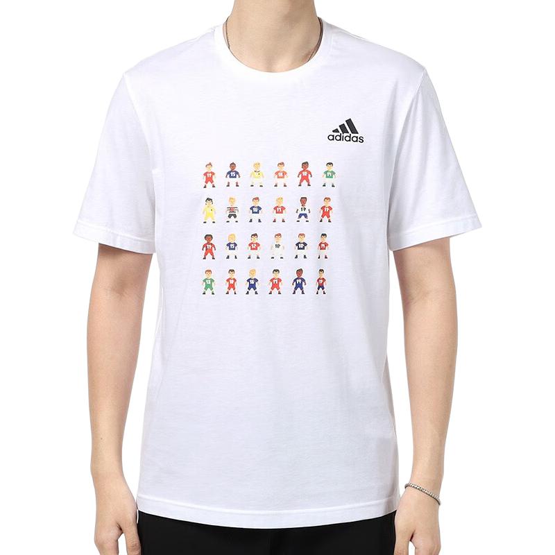 adidas Спортивная футболка с коротким рукавом и принтом 8-Bit Player, мужские топы белого цвета GL2001