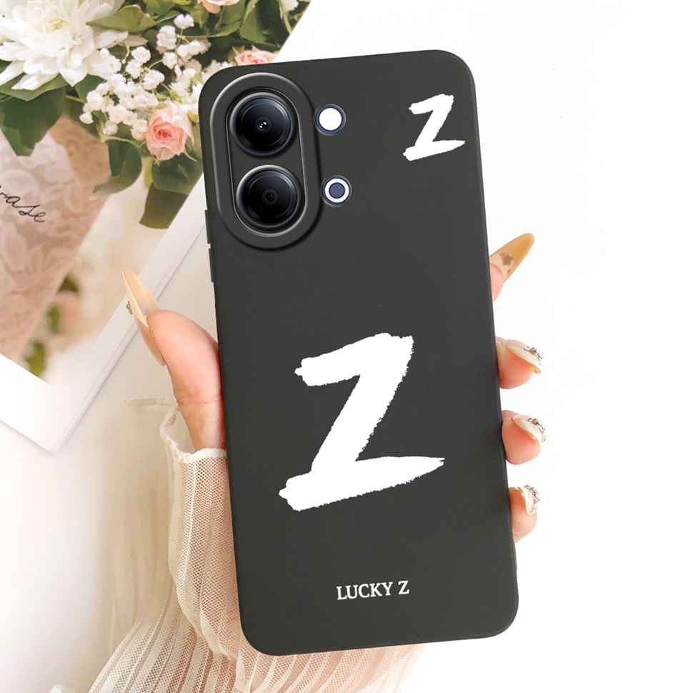 For vivo Y05 4G Case Fashion Simple Letters A-Z Silicone Back Cover For Vivo Y11D VIVO Y05 4G Bumper Phone Cases Shockproof