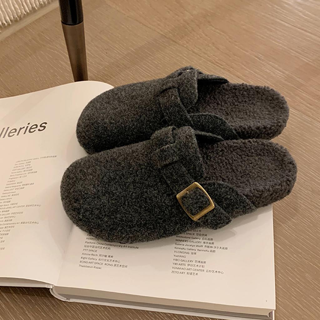 Wool Version, Grape Ma, the Same Style, Warm and Piled, the Inner Height Increases, and the Fluff Is Half Dragged, and the Outer Wear Is Thick-soled