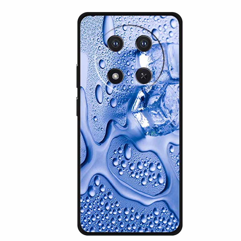Чехол для Honor X9c X 9 c Цветочки Черный Силикон ТПУ Мягкая Задняя Крышка Для Honor Magic 7 Pro Magic7 5G lite Чехол для Телефона Funda