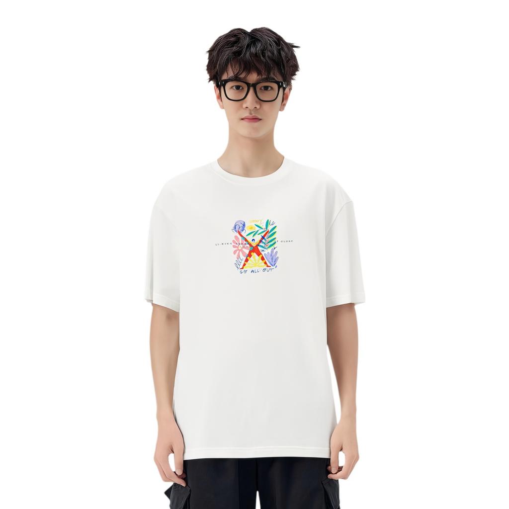 Li-Ning Спортивная футболка Classic Graphic Tee 'White Multi' Мужская AHST459-2