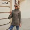 ziai Autumn Winter Women's Jacket Warm Padded Puffer Coat Ultra Light Down Jacket Women Quilted Parka Slim Fit Outerwear DM22
