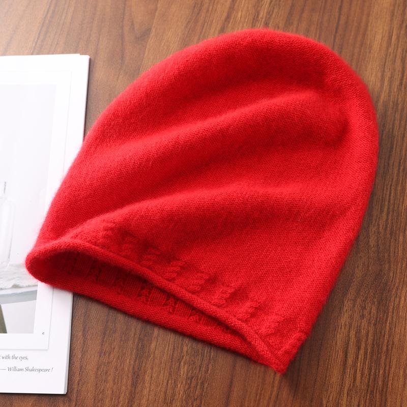 Winter Hat Regardless Of Gender 100% Merino Wool Knitted Women's Soft Warm Bean Hat Outdoor Curly-brimmed Hat