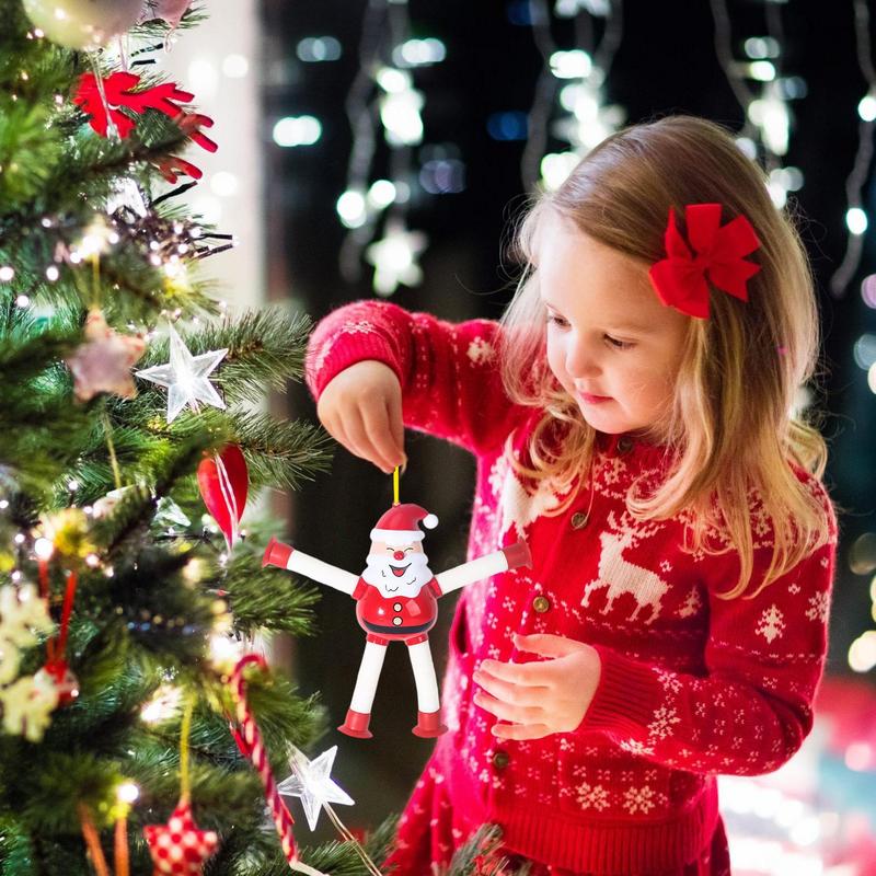 Телескопическая присоска Украшение Антистресс Сжимаемое украшение Дед Мороз Снеговик Пряничный человечек Лось Сенсорный мех-гармошка Телескопический
