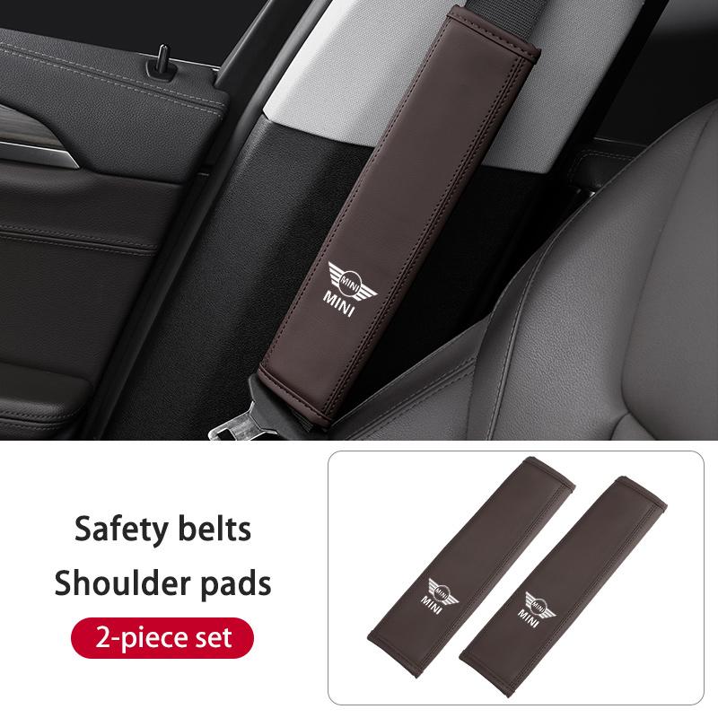 Car Logo Seat Safety Belt Protection Mat Interior Accessories For MINI Cooper One JCW Clubman Countryman R55 R56 F55 F56 88df