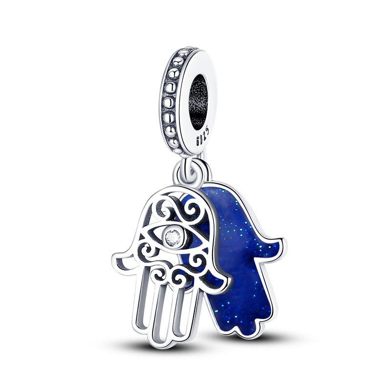 Charms Plata De Ley 925 Evil Blue Eyes Silver Sun Star Elk Dinosaur Flower Charm of Original Fits Women Anniversary DIY Jewelry