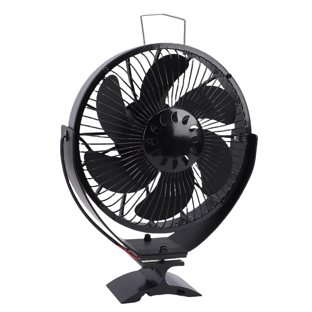 Wood Stove Fan Heat Powered Fireplace Fan with Protective Cover Aluminum Alloy Freestanding Wall Mount Manual 360 Degree Adjustment Angle