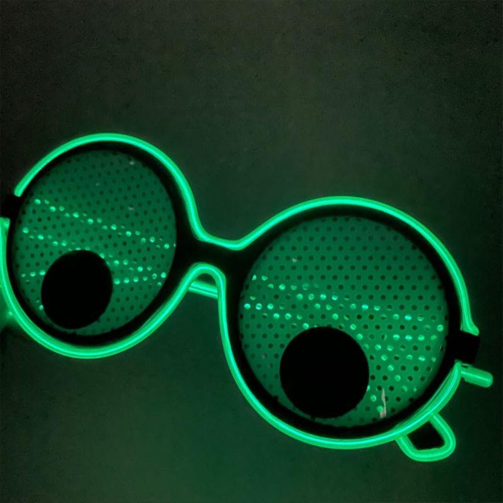 Round Frame Glowing Glasses Rotating Eyeballs Party Glasses Anime Novelty Glasses Halloween Party