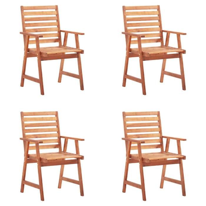 Maison Exclusive - Chaises à manger d'extérieur lot de 4 et coussins Acacia massif