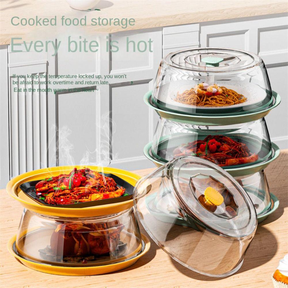 Прозрачная изоляционная крышка для блюд, штабелируемый поднос для подачи еды, крышка для подогрева еды, кухонные аксессуары