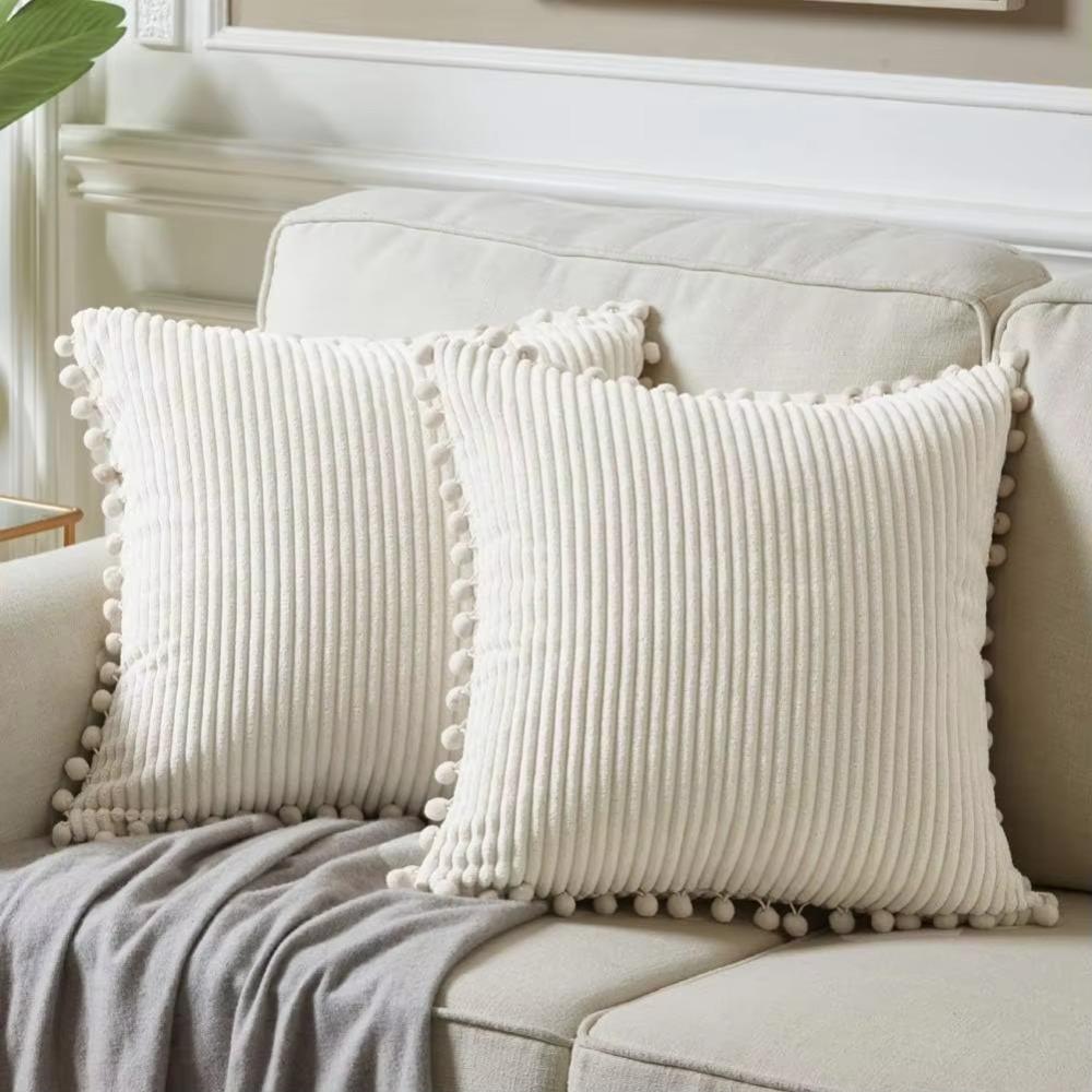 Corduroy Pillowcase Square Sofa Pillow Cover Practical Bohemia Throw Pillow Cover  Car