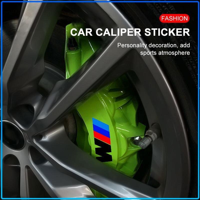 Для BMW M Performance 1 3 5 7 Серии M3 M4 M5 M6 X1 X3 X5 X6 X7 E30 E34 E36 6 шт./комплект 3D Стикеры на суппорты спортивных автомобилей Декоративная наклейка на ступицу колеса автомобиля