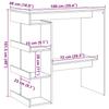 Bar Table with Shelf Rustic Wood Look 100 x 48 x 101.5 cm